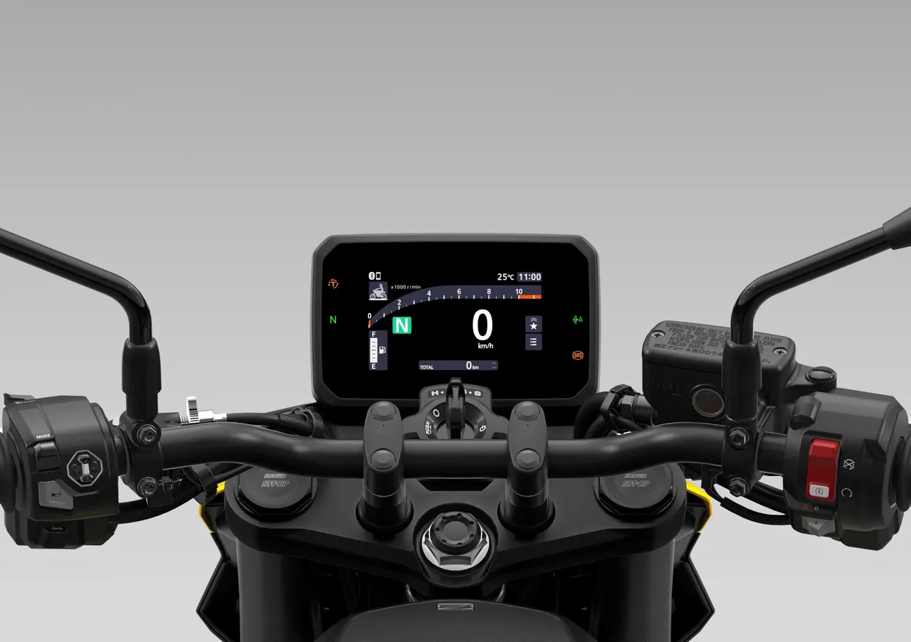 Manillar y panel de instrumentos digital de la Honda CB750 Hornet