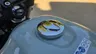 Tapa de combustible cromada de Honda GB350S azul