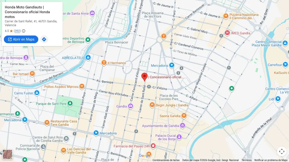 Mapa de Honda Moto Gandiauto