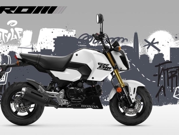 la Honda MSX125 2025 incorpora una quilla en tono negro con adhesivo Honda en blanco