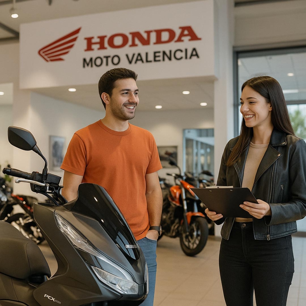 firma de un contrato de financiacion de una moto honda