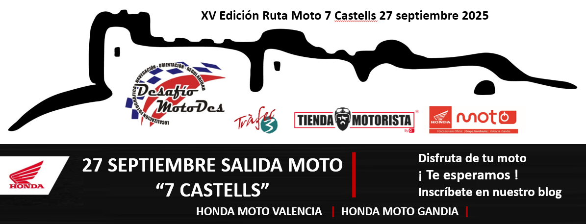 Ruta Moto 7 Castells. 27 septiembre 2025 XV Edición