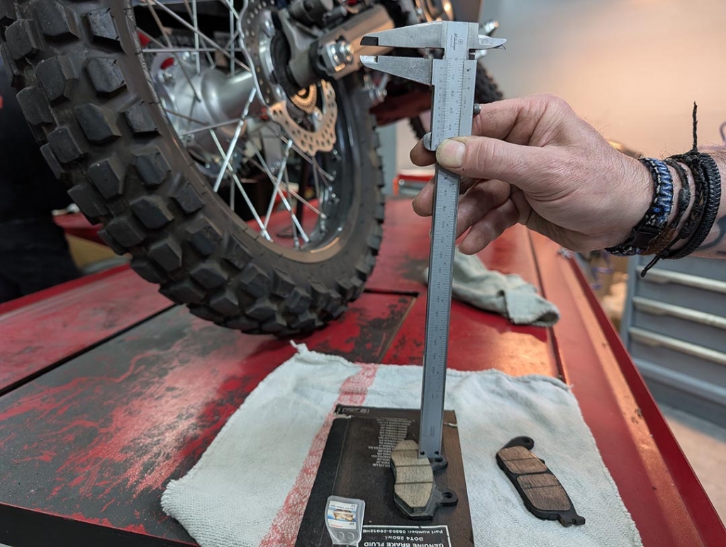 grosor de una pastilla de freno nueva